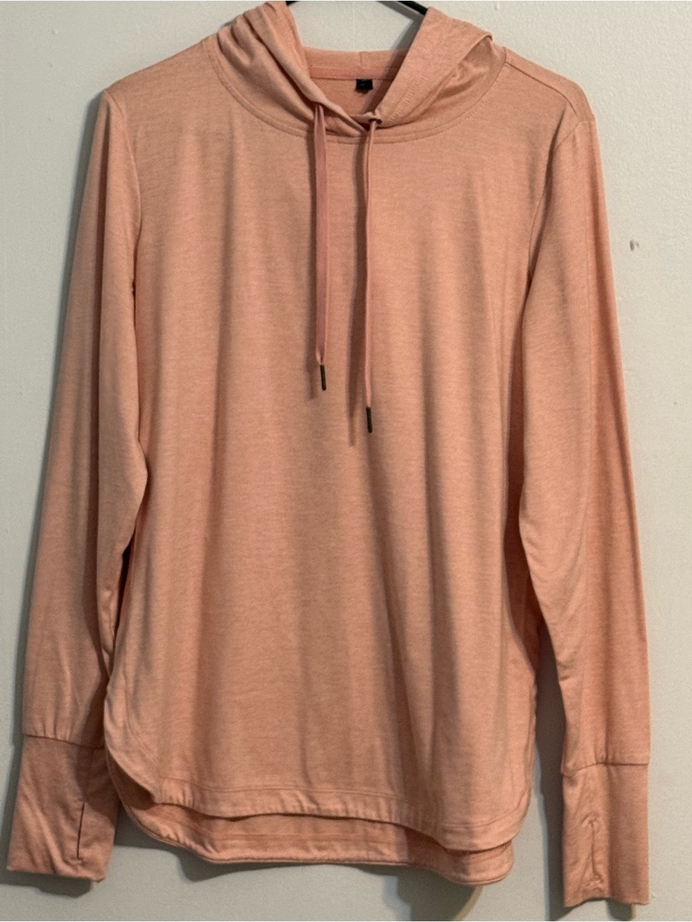 Light Pink Hooded Long Sleeve Top